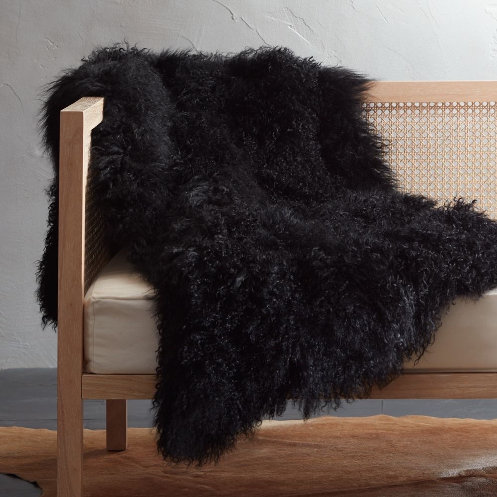 Loved Well: CB2 Black Mongolian Sheepskin Throw